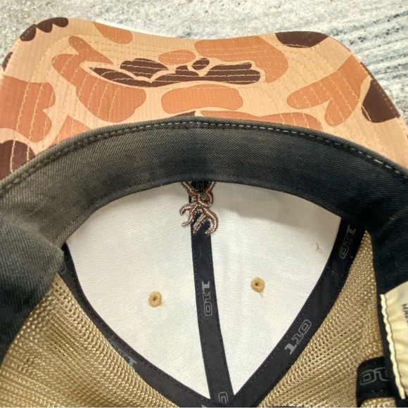 Browning Flexfit 110 Camouflage baseball mesh snapback hat cap - Picture 6 of 8